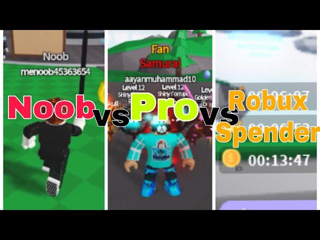 NOOB vs PRO vs ROBUX SPENDER (Saber Simulator)