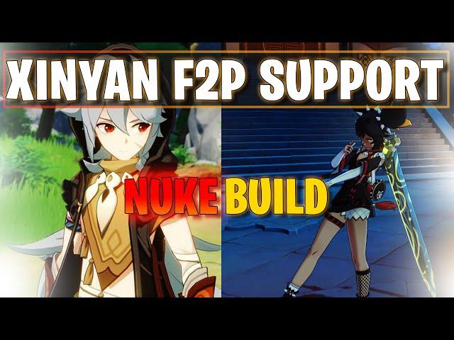 How to Build Xinyan as a F2P Support/Burst DPS - Genshin Impact