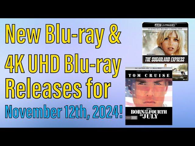 New Blu-ray & 4K UHD Blu-ray Releases for November 12th, 2024!