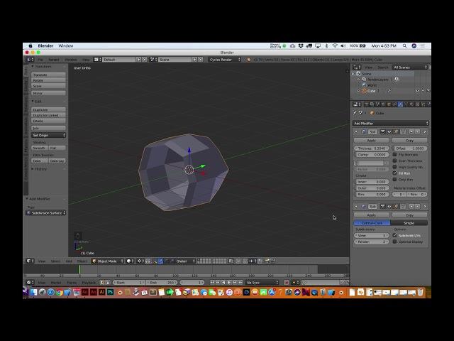 Blender in 3 Minutes -  Lesson 8 - Solidify, Subdivision Surface, and Export