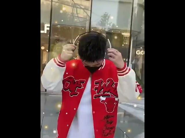 OFF PREMIUM WHITE CHICAGO STREETWEAR BULL BASKETBALL BOMBER JACKET  #bomberjacketstyle #fashion