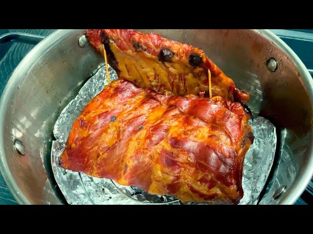  Как закоптить в кастрюле ребрышки на обычной плите в квартире | Hot Smoked Ribs!