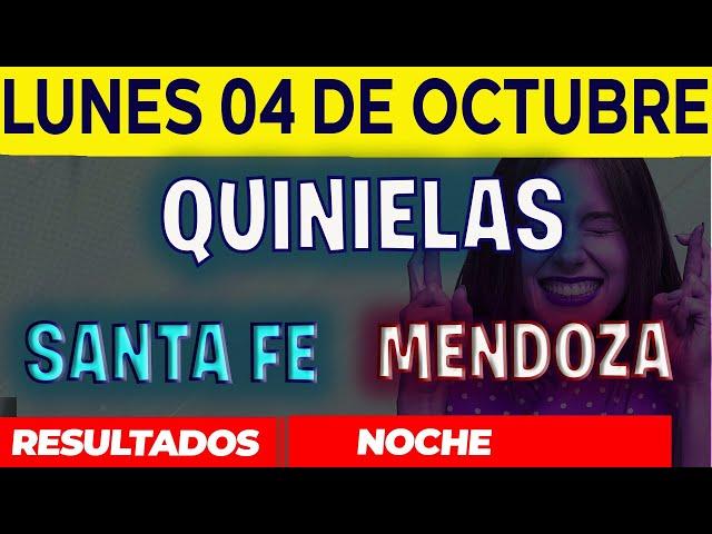 Resultados Quinielas Nocturna de Santa Fe y Mendoza, Lunes 4 de Octubre