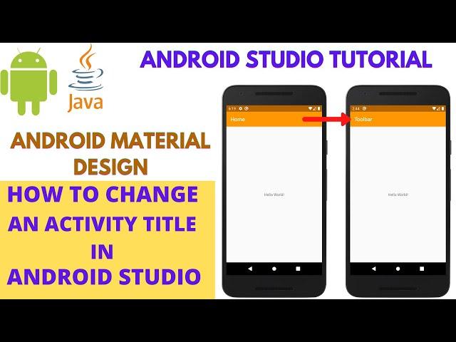 Change the Activity Title in Android Studio (2021)
