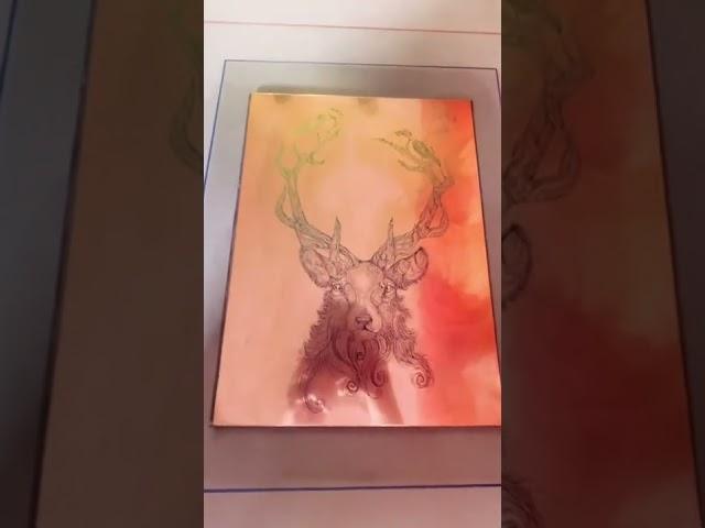 Cernunnos Stag - Printing Press Process - Intaglio