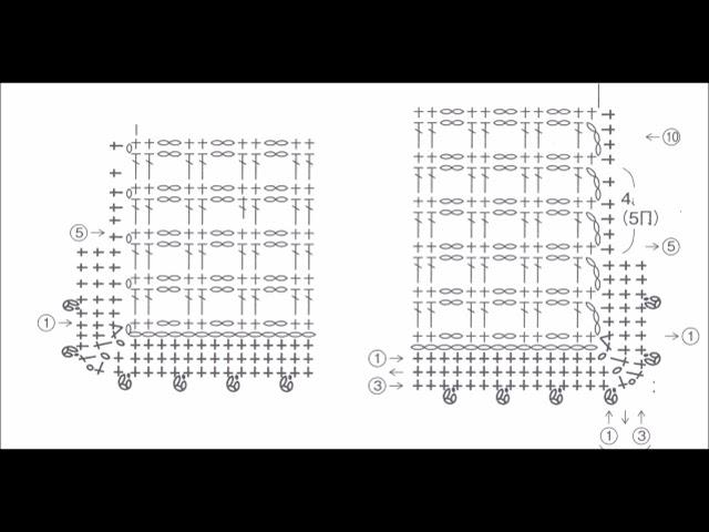 ШАЗЮБЛЬ крючком сетчатый, схемы и выкройка