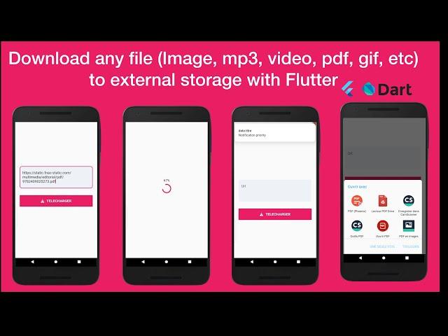 How to download any type of file with Flutter (Pdf, Gif, Mp3, Mp4 etc...) and display a notification