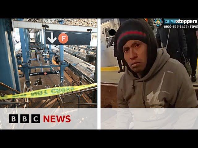 Man arrested over death of woman set on fire on New York subway | BBC News