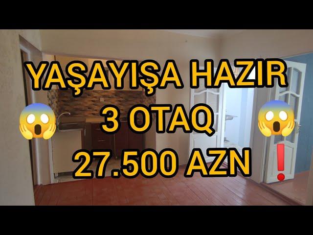 ŞOK QİYMƏT 27.500 AZN-ə 3 OTAQ+TƏMİR YAŞAYIŞA HAZIR PARKA YAXIN EV TƏCİLİ SATIŞDA #xırdalandaucuzev