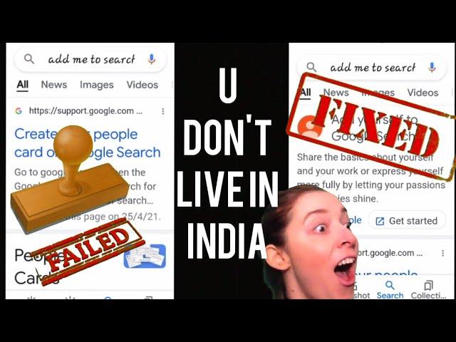 How to use add me to search even if you don't live india