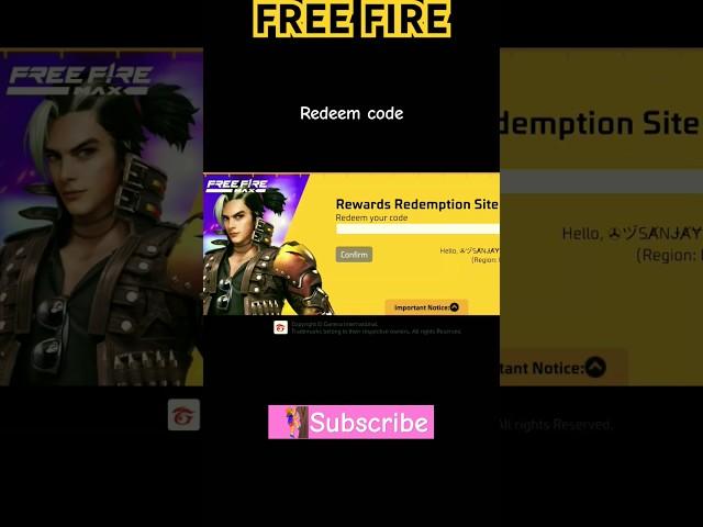 Rewards Redemption Website Redeem Your Gift Code Here Free Fire | Redeem Code kaise Milega FF Max?