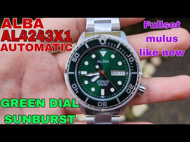 SOLD ALBA AL4243X1 AUTOMATIC GREEN SUNBURST DIAL FULLSET MULUS LIKE NEW FOLLOW IG LakoneWatch