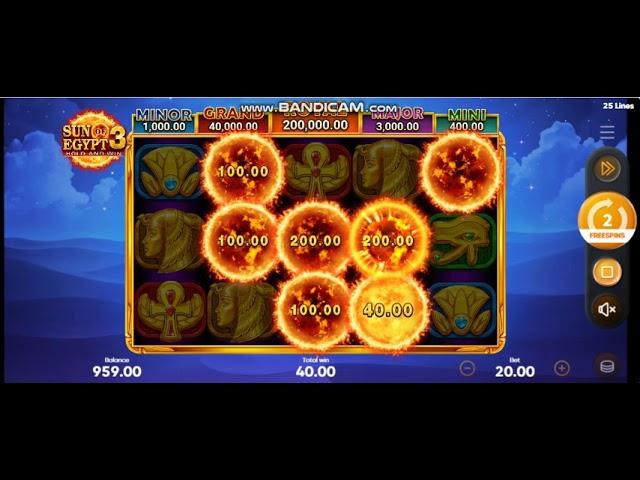 Слот  Sun of Egypt 3.Крупный выигрыш.