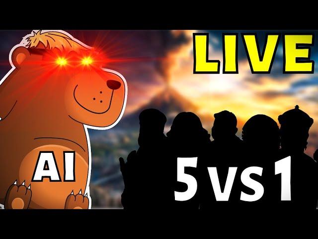 Ursa Vs TEAM OF 5, Multiplayer Civ 6!!! What Happens If URSA Plays As Deity AI??? LIVE!!!