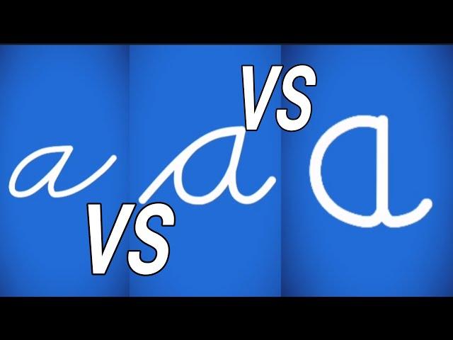 Letter School Cursive. ZB vs DN vs HWT. English