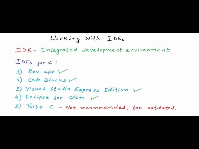 Working with Integrated Development Environments IDEs - C Programming Tutorial