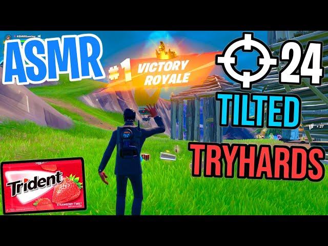 ASMR Gaming  Fortnite Tilted Tower Tryhards! Relaxing Gum Chewing  Controller Sounds + Whispers 