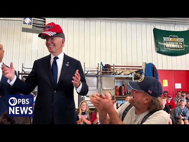 WATCH: Biden briefly wears Trump hat during 9/11 visit in Shanksville