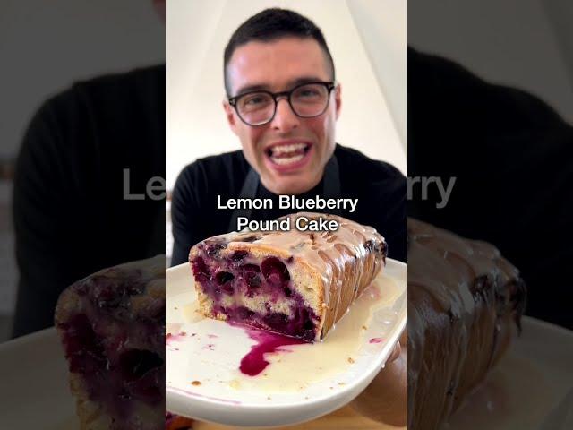 Blueberry Lemon Pound Cake is a colorful cake with 7 ingredients