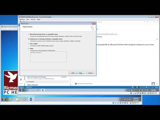 Setup Outlook 2013 to access Hotmail via ActiveSync