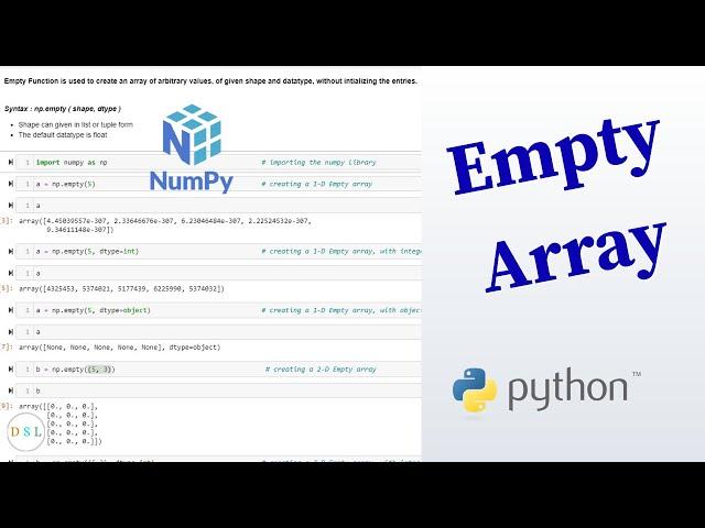 Python Numpy Tutorial - 7 ... Empty Array Function  || np.empty( )