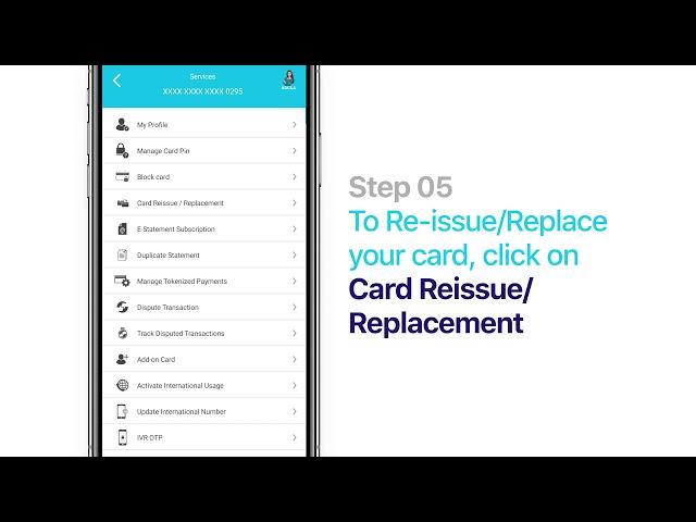 Block, Re-issue or Replace your SBI Card using the Mobile App