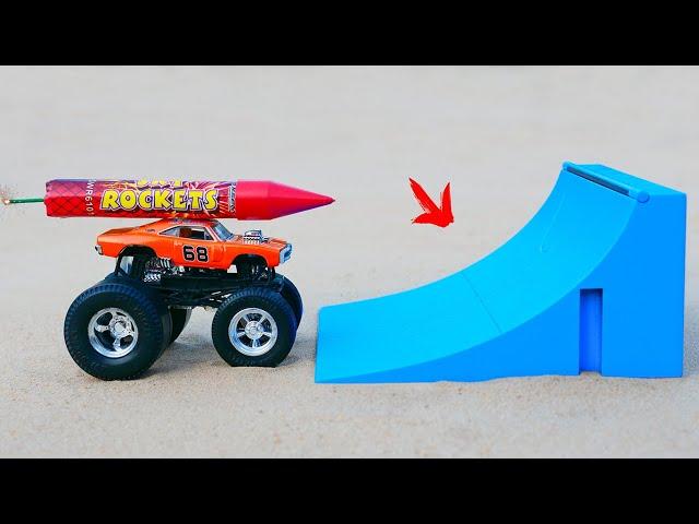 XXL Rocket With Toy Monster Truck vs Ramp