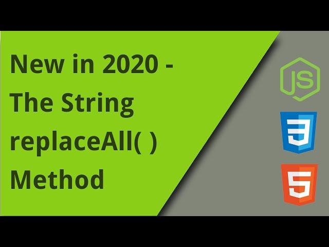 The New String replaceAll Method