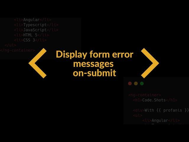 Display Form Error Messages On Submit Using Angular Reactive Forms