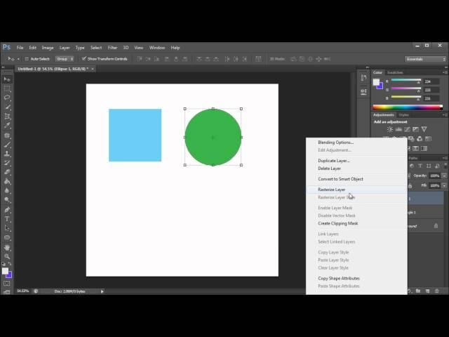 Photoshop Tutorial: CS6 Merge Shape Layers to Retain Vector Properties  -HD-