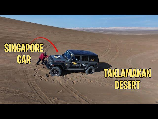 Singapore Car Stuck in Xinjiang, China Desert