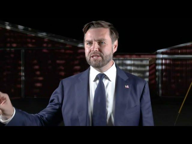 JD Vance speaks with media after Donald Trump rally in Pennsylvania