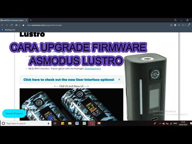 Cara Upgrade Firmware Asmodus Lustro