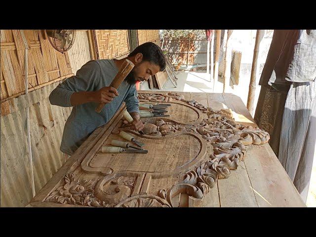 How to make a new bed design। দেখুন কিভাবে কাঠের উপরে খোদাই করে খাটের নকশা করা হয়