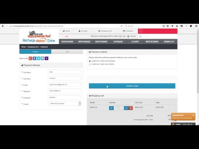 Recharge Dish Tv Online