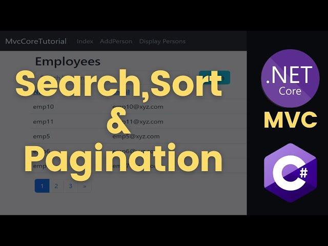 Apply searching, sorting and pagination in asp.net core mvc (server side)