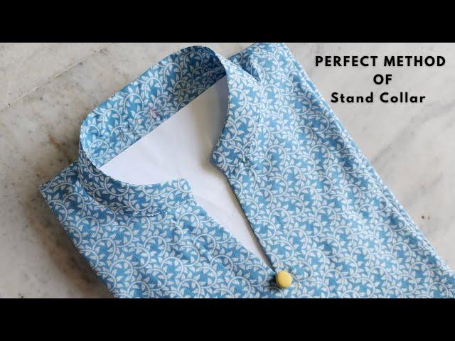 How to Make Perfect Stand Collar Neck? Easy steps for Collar neck design/ Collar Kurti