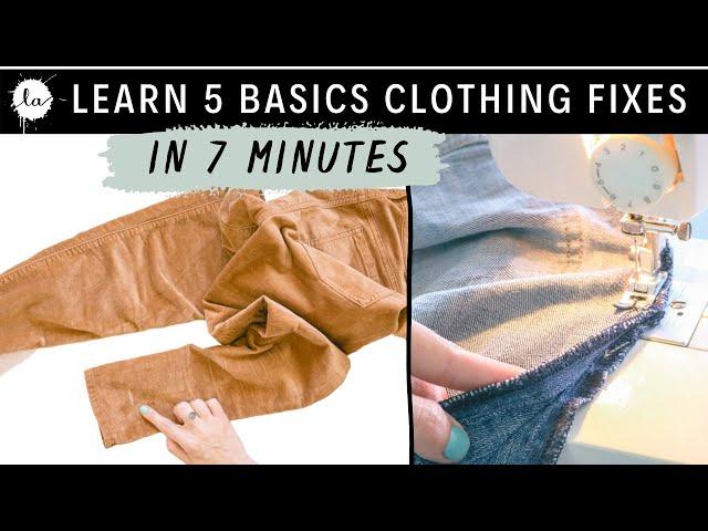 LEARN BASIC CLOTHING ALTERATIONS COURSE - IN 5 MINUTES- Hem pants tutorial / Dress, EASY SEWING TIPS