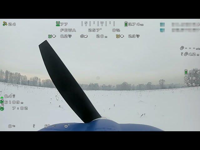 FMS Kingfisher. Второй полет. Автотюн. Посадка на лыжи. DVR