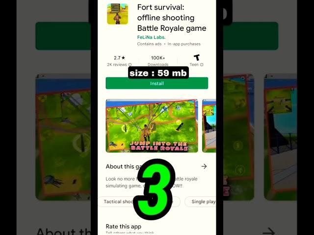 5 new offline games like free fire for Android under 200mb #shorts #short #youtubeshorts