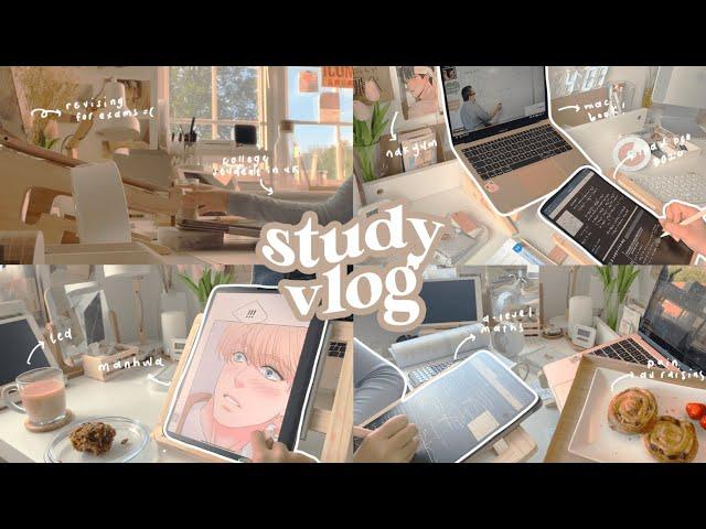 study vlog  stu(dying) for final exams, waking up at 6am, cramming, ipad notes, what I eat, manhwa