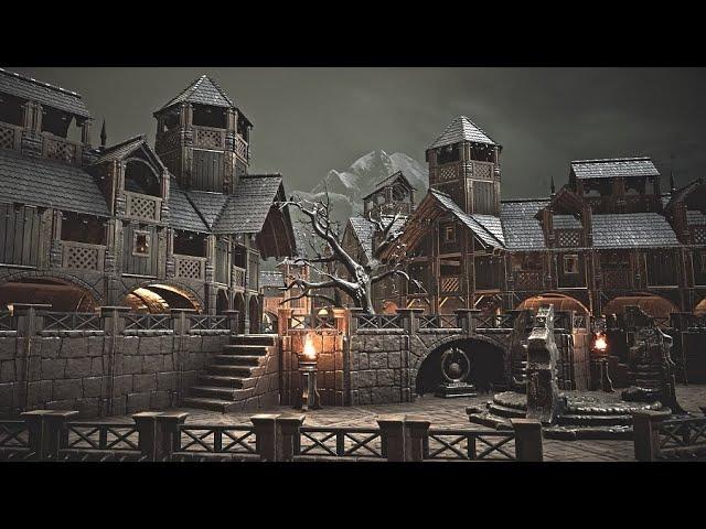 How To Build A Dark Fantasy Village [ timelapse ] - Conan Exiles Age Of Sorcery