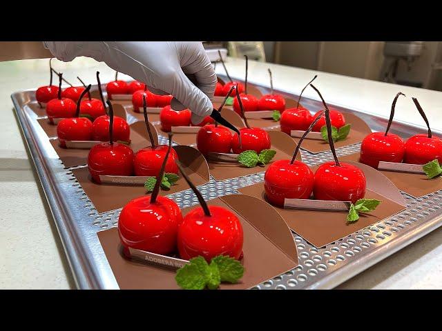 Crazy quality! making cherry shaped mousse cake - Korean street food