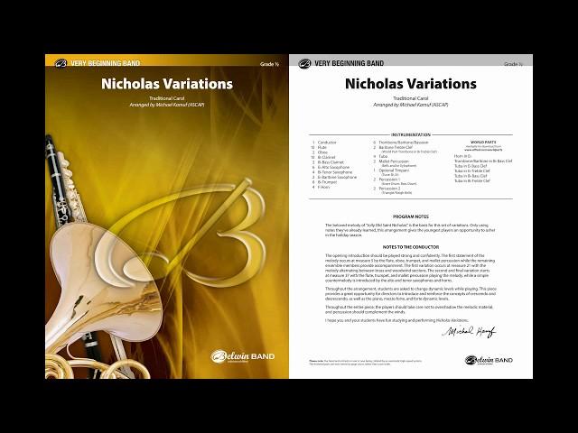 Nicholas Variations, arr. Michael Kamuf – Score & Sound