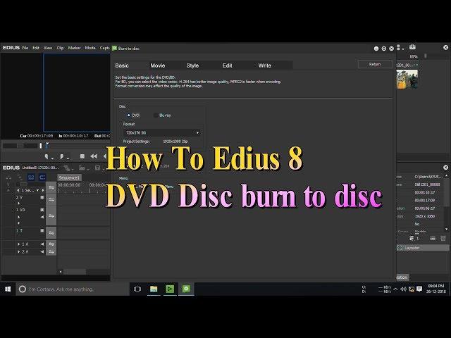 how to edius 8 dvd burn to disc