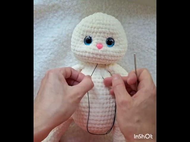 утяжка мордочки зайчика #amigurumi #вязанныеигрушки #handmade