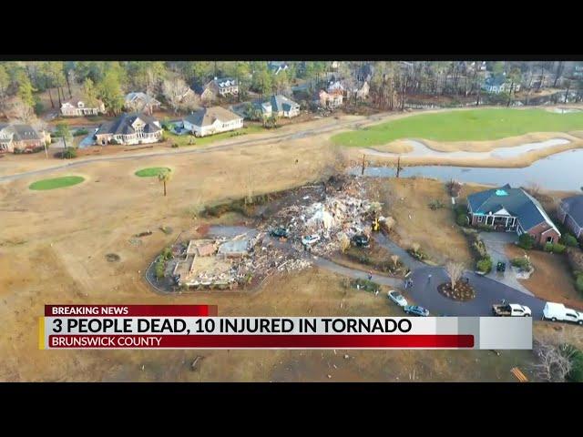 Brunswick County tornado destroyed homes, mangled power lines