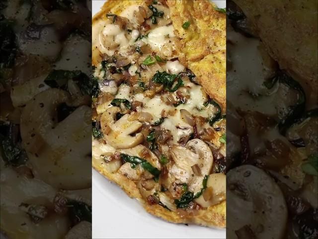 Spinach and Mushroom Omelette Recipe | Easy and Quick Breakfast Recipe  @mamagician  #viralvideo