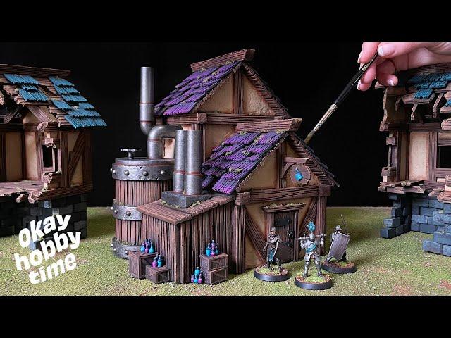 Crafting a potion shop out of foam | Terrain building for Warhammer, D&D, and more