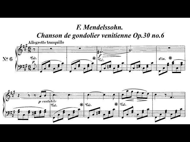 F. Mendelssohn - "Venetian Gondola Song" Op. 30 No. 6 (Lieder ohne worte)